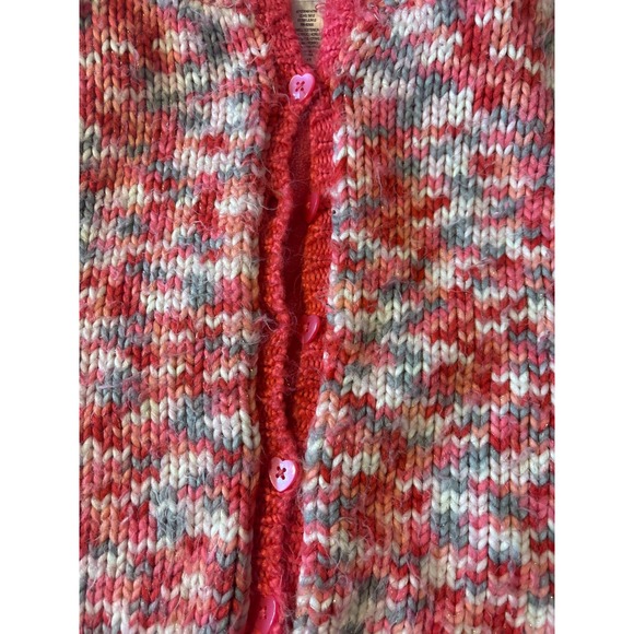 Wonderkids Toddler Girls Pink Variegated Knit Fleece Lined Hooded Cardigan 4T - Picture 6 of 9